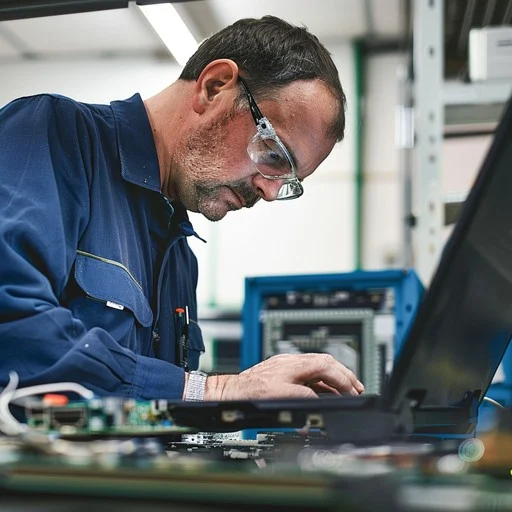 Technician analyzing hardware - Comter México